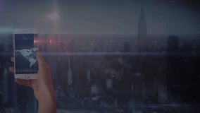 Animation of data processing over cityscape. global finances, data processing and digital interface during covid 19 pandemic concept digitally generated video. - Powered by Shutterstock - Get 15% off with code: PIKWIZARD15