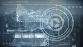 Animation of data processing over scope scanning. global business, sport and digital interface concept digitally generated video. - Powered by Shutterstock - Get 15% off with code: PIKWIZARD15