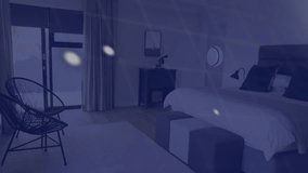 Animation of colorful blots and shapes over cityscape. Global business and technology concept. - Powered by Shutterstock - Get 15% off with code: PIKWIZARD15