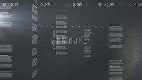 Animation of clock moving over data processing. Global business and digital interface concept digitally generated video. - Powered by Shutterstock - Get 15% off with code: PIKWIZARD15