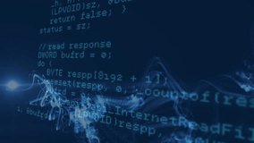 Animation of data processing over light trails on black background. Global technology, computing and digital interface concept digitally generated video. - Powered by Shutterstock - Get 15% off with code: PIKWIZARD15