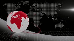 Animation of clock over globe, world map, light and black background. Data processing, communication and technology concept digitally generated video. - Powered by Shutterstock - Get 15% off with code: PIKWIZARD15