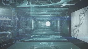 Animation of network of connections with icons over server room. Global network connections and technology concept digitally generated video. - Powered by Shutterstock - Get 15% off with code: PIKWIZARD15