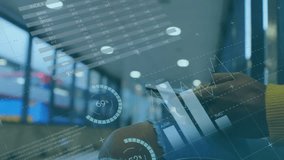 Animation of statistical data processing against mid section of woman using smartphone. Computer interface and business data technology concept - Powered by Shutterstock - Get 15% off with code: PIKWIZARD15