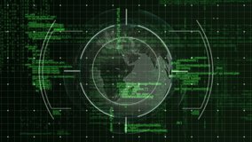 Animation of data processing over scan scope on dark background. global connection, technology, data processing and digital interface concept digitally generated video. - Powered by Shutterstock - Get 15% off with code: PIKWIZARD15