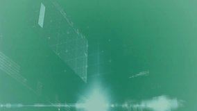 Animation of clock over digital screen with data on green background. data processing, digital screen and technology concept digitally generated video. - Powered by Shutterstock - Get 15% off with code: PIKWIZARD15