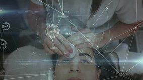 Network of connections and data processing against caucasian businesswoman using smartphone at network. Global networking and school education concept. - Powered by Shutterstock - Get 15% off with code: PIKWIZARD15