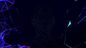 3D abstract human silhouette streaming green binary code, showing neon purple and cyan network. Cyberpunk, technology, digital, futuristic, innovation, virtual, network - Powered by Shutterstock - Get 15% off with code: PIKWIZARD15