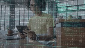 Animation of data processing over businesswoman in office. global business, computing and digital interface concept digitally generated video. - Powered by Shutterstock - Get 15% off with code: PIKWIZARD15
