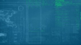 Animation of data processing on blue digital screen. Network, digital interface, communication, virtual reality and technology concept digitally generated video. - Powered by Shutterstock - Get 15% off with code: PIKWIZARD15
