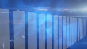 Animation of light trails over moving columns on black background. Global technology, computing and digital interface concept digitally generated video. - Powered by Shutterstock - Get 15% off with code: PIKWIZARD15