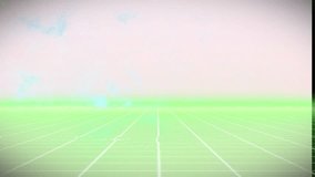 Animation of network of connections over green grid network against grey background. Technology background concept - Powered by Shutterstock - Get 15% off with code: PIKWIZARD15