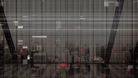 Animation of financial data processing over digital brick wall. Global business data processing digital interface technology and shipping concept digitally generated video. - Powered by Shutterstock - Get 15% off with code: PIKWIZARD15