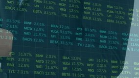 Animation of financial data processing over caucasian businessman using smartphone. Global business, finance, connections and data processing concept digitally generated video. - Powered by Shutterstock - Get 15% off with code: PIKWIZARD15