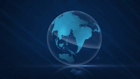 Animation of light spots over globe. Global connections networks and data processing concept digitally generated video. - Powered by Shutterstock - Get 15% off with code: PIKWIZARD15