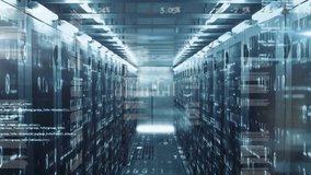 Animation of network of digital icons, binary coding and digital icons against computer server room. Global networking and business data storage technology concept - Powered by Shutterstock - Get 15% off with code: PIKWIZARD15