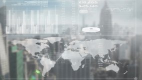 Animation of data processing and clock over cityscape. global business, data processing networking, communication and business concept digitally generated video. - Powered by Shutterstock - Get 15% off with code: PIKWIZARD15