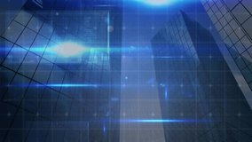 Animation of lights and data over skyscrapers. Global network, data processing and technology concept digitally generated video. - Powered by Shutterstock - Get 15% off with code: PIKWIZARD15