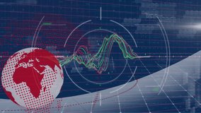 Animation of financial data processing over globe and scope. Global business, finances, computing and data processing concept digitally generated video. - Powered by Shutterstock - Get 15% off with code: PIKWIZARD15