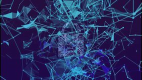 Animation of plexus network floating over security padlock icon and light on blue background. Global networking and cyber security technology concept - Powered by Shutterstock - Get 15% off with code: PIKWIZARD15