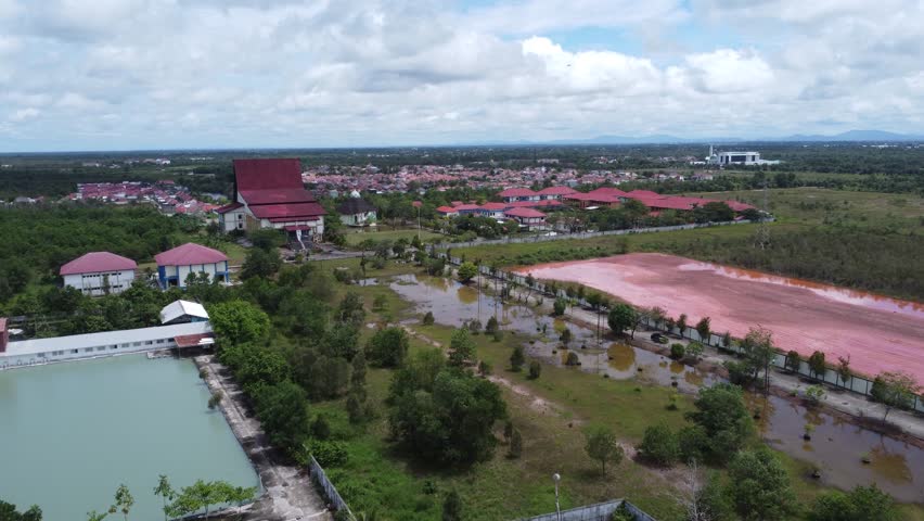 Aerial view of Citra Telaga restaurant, a restaurant that offers a view of a lake