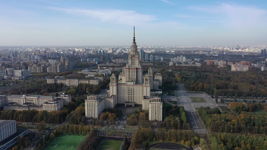 Drone flight away from Moscow State University