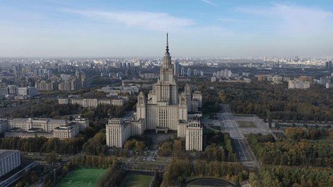 Drone Flight Away Moscow State University