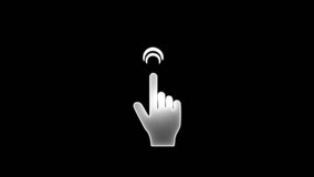 Neon push icon animation on black background, glowing button symbol, interactive technology concept, digital interface click element, futuristic user action sign - Powered by Shutterstock - Get 15% off with code: PIKWIZARD15
