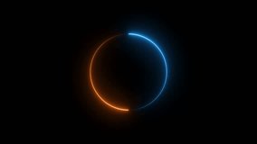 Circular loading animation with neon brown and cyan color on black background, glowing progress indicator loop, digital buffer symbol, futuristic data process, system loading screen concept - Powered by Shutterstock - Get 15% off with code: PIKWIZARD15