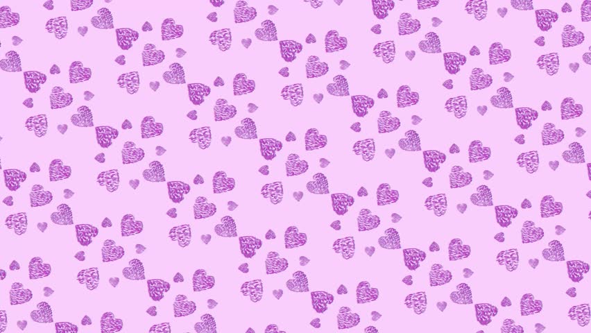 Hand-Drawn Heart Pattern Seamless Background – Pink Pastel Valentine Love Texture