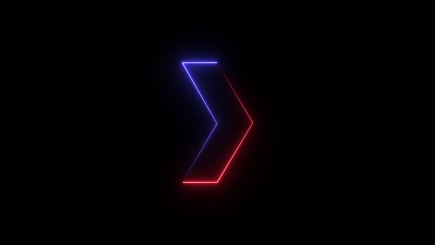 An abstract, glowing neon arrow pointing to the right. This type of graphic is commonly used in various digital contexts