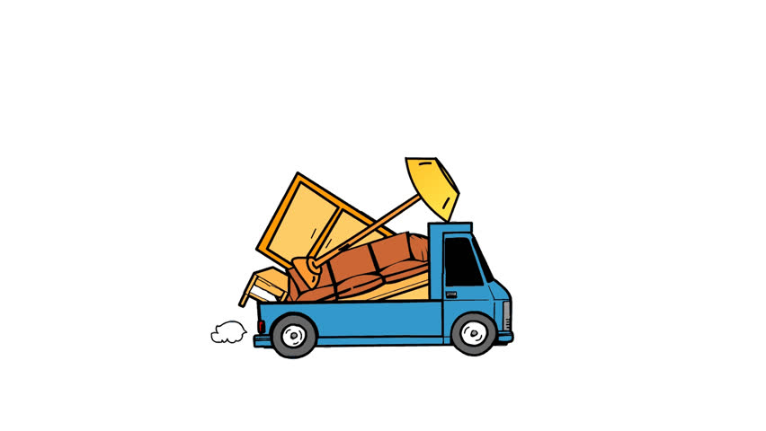 Cartoon Truck Moving Furniture Stock-video (100 % royaltyfri) 397912 Shutte...