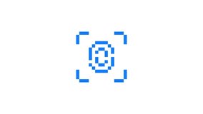 8-bit pixel art blue fingerprint biometric icon. looped animation 4k 30fps - Powered by Shutterstock - Get 15% off with code: PIKWIZARD15