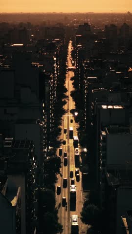 Early morning traffic in Avenida Colón, Córdoba, Argentina