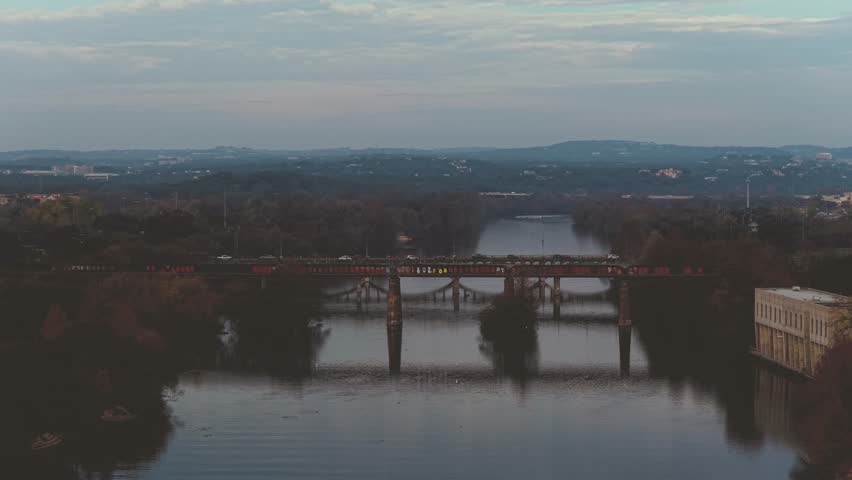 4k drone footage of lake austin in downtown austin texas 