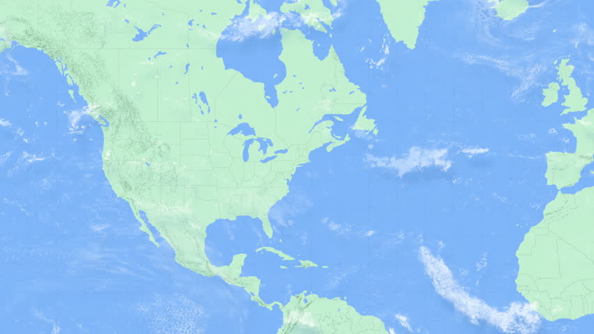 New York to Porto Flight Path Map Animation - USA to Portugal - Green and Blue Map