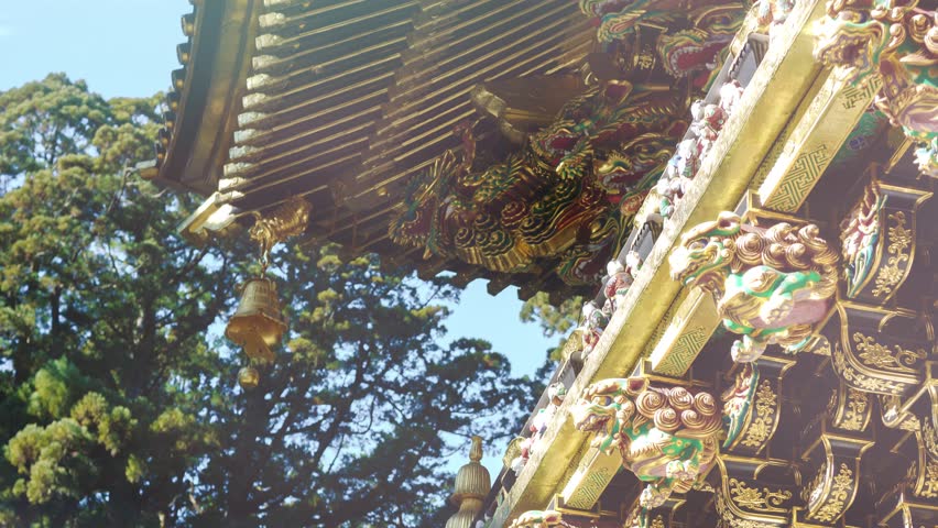 Exterior view of the National Treasure “Yomeimon Gate” at Nikko Toshogu Shrine, Tochigi, Japan.