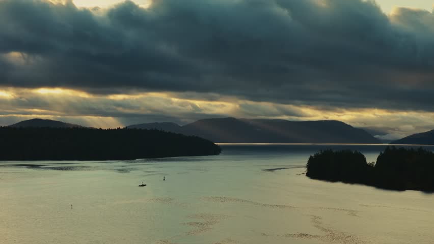 Scenic View Of The Gulf Islands Near Thetis Island, British Columbia, Canada. Aerial Shot
