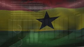 Animation of financial data and graphs over waving flag of ghana. global economy, finance, politics and countries concept digitally generated video,. - Powered by Shutterstock - Get 15% off with code: PIKWIZARD15
