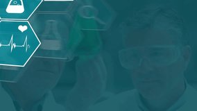 Animation of medical icons over caucasian doctors. Global medicine and digital interface concept digitally generated video. - Powered by Shutterstock - Get 15% off with code: PIKWIZARD15