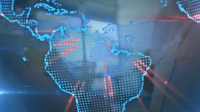 Animation of globe with network of connections over woman using vr headset. Global business finances connections and digital interface concept digitally generated video. - Powered by Shutterstock - Get 15% off with code: PIKWIZARD15