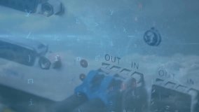 Animation of network of connections with numbers and data processing over flag of stock market. Global connections social media technology and digital interface concept digitally generated video. - Powered by Shutterstock - Get 15% off with code: PIKWIZARD15