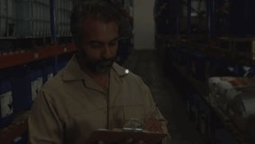 Animation of network of connections over male worker in warehouse. Global business and digital interface concept digitally generated video. - Powered by Shutterstock - Get 15% off with code: PIKWIZARD15