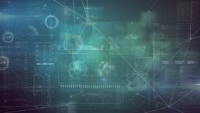 Animation of network of connections over data processing. Global business and digital interface concept digitally generated video. - Powered by Shutterstock - Get 15% off with code: PIKWIZARD15