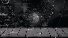 Animation of network of connections with data processing over moon and sun. Global technology, computing and digital interface concept digitally generated video. - Powered by Shutterstock - Get 15% off with code: PIKWIZARD15