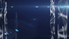 Animation of scopes scanning with numbers and data processing. Animation of digital data processing flowing through network of digital screens with glowing lights on blue surface. Dial interface on - Powered by Shutterstock - Get 15% off with code: PIKWIZARD15