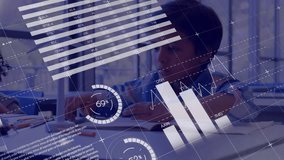 Animation of data processing over diverse schoolchildren in classroom. Global education and digital interface concept digitally generated video. - Powered by Shutterstock - Get 15% off with code: PIKWIZARD15