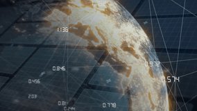 Animation of globe and financial data processing. Global business, finance, computing and data processing concept digitally generated video. - Powered by Shutterstock - Get 15% off with code: PIKWIZARD15