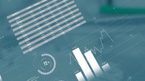 Data processing graphics overlaying pie charts and world map, creating animation. Analytics, technology, global, visualization, data analysis, infographic - Powered by Shutterstock - Get 15% off with code: PIKWIZARD15