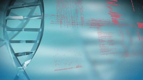 Animation of data processing and dna strand spinning. global science, research and data processing concept digitally generated video. - Powered by Shutterstock - Get 15% off with code: PIKWIZARD15